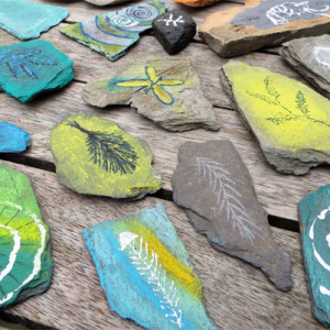 Drawing on pebbles