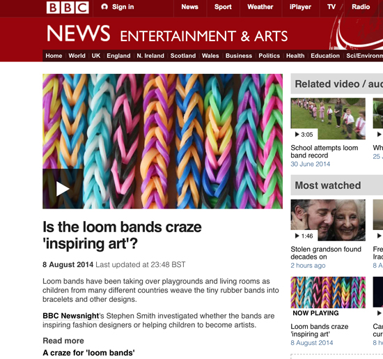 A craze for 'loom bands' - BBC News