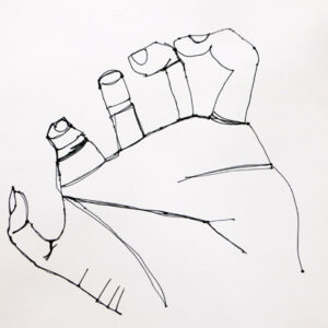 Create simple continuous line drawings of hands