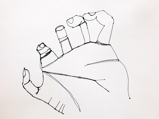 Continuous line drawing of hand