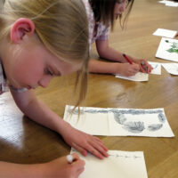 Children designing letters