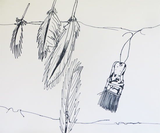 Continuous line drawing of installation