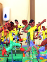 Finished painted and decorated Modroc figures A Brazilian football team1