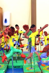 Finished painted and decorated Modroc figures A Brazilian football team1