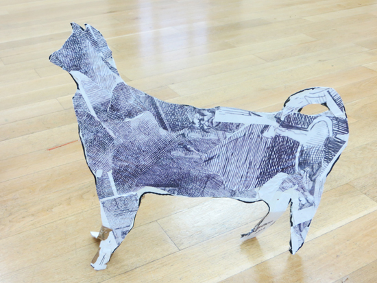 Finished standing sculpture