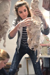 Students work frantically while the plaster goes off1