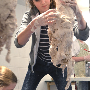 Students work frantically while the plaster goes off1