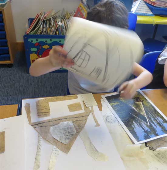 Drawing and collage to make a global village