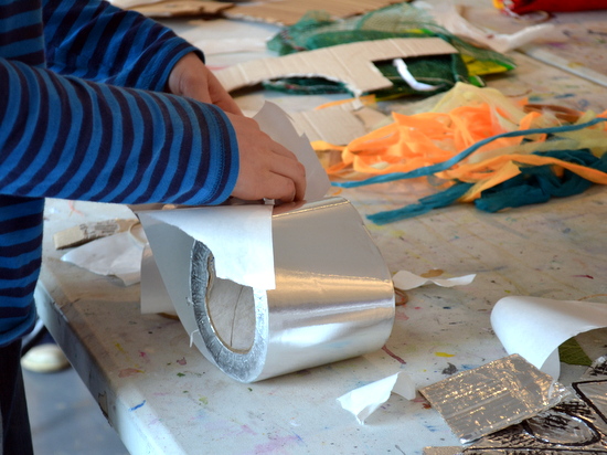 A roll of sticky-back aluminium foil from the Scrap Shack in Stoke-on-Trent