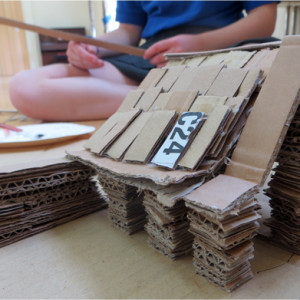 Creating autobiographical architectural sculptures using corrugated cardboard,