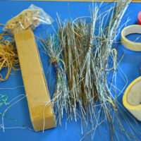 materials wire, tape elastic bands