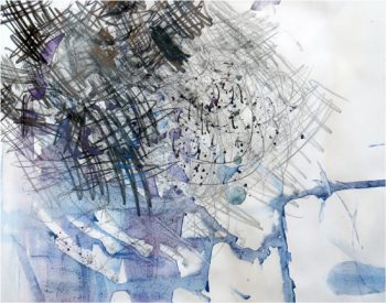 Graphite and watercolour cloud and rain