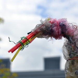 Finished bird by a pupil, suspended on the school tree