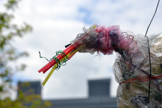 Finished bird by a pupil, suspended on the school tree