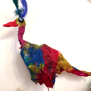 Making colourful sculptural birds