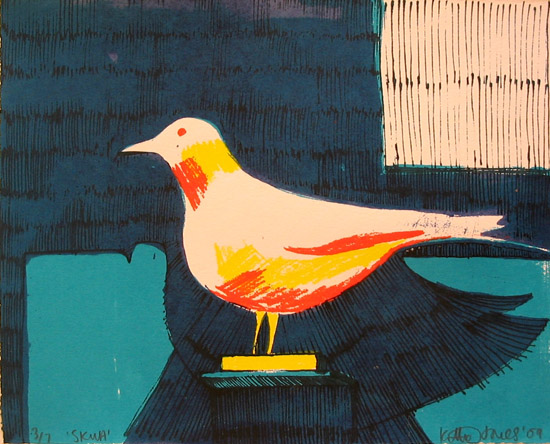 Skua; screenprint, 25 x 29cm