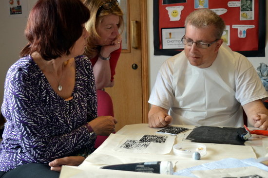 Tutor's Jeanette and Sharon at Red2Green look at Andrew's work Tutor's Jeanette and Sharon at Red2Green look at Andrew's work