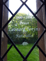 Window dedicated to naturalist Leonard Jenyns at St. Mary’s Swaffham Bulbeck - photo by Aspirations learner