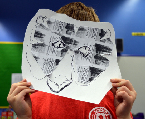 Pupils use AccessArt's carnival mask template to create animal mask designs