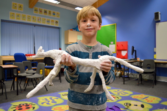 Pupils work over several sessions to create their very own long legged animals with Modroc and sticks