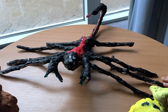 Finished Scorpion by year three pupil on display at Milton Road Primary