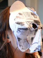 Pupil from Milton Road Primary School makes her animal mask 3D