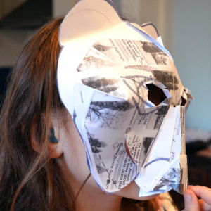Pupil from Milton Road Primary School makes her animal mask 3D
