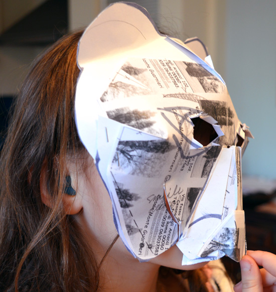 Pupil from Milton Road Primary School makes her animal mask 3D