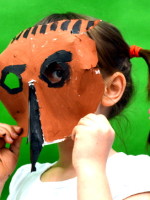 Hedgehog mask by a pupil at Milton Road Primary School