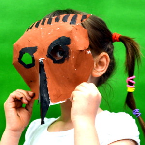 Hedgehog mask by a pupil at Milton Road Primary School