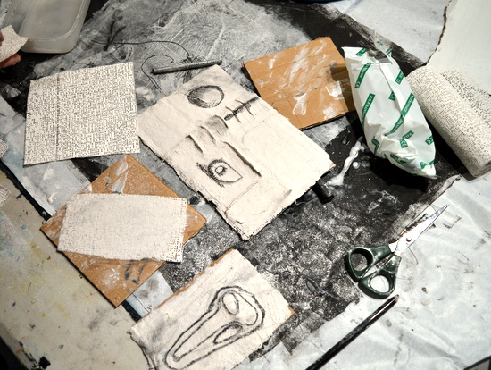 Developing a group of drawings - student goes on to switch between processes and drawings