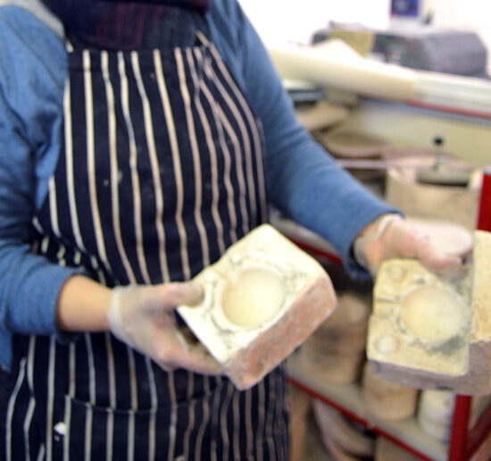 Artist Abi Moore, one of the tutors in the ceramic room at Rowan, Cambridge