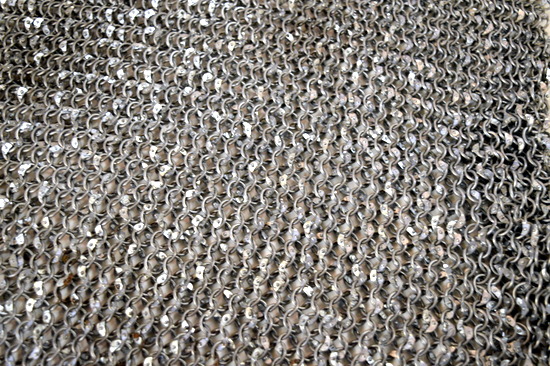 Close up of chainmail from Fitzwilliam Museum handling collection