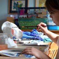The following week, Portia set to paint her BFG