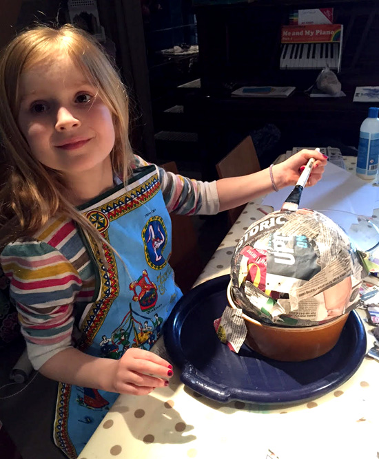 Creating a paper mache peach