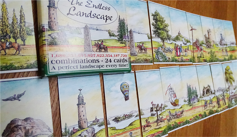 Never-ending landscape cards