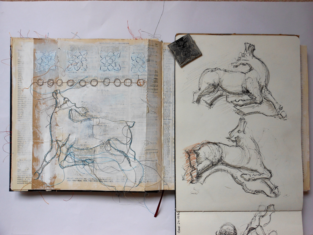 August Creative Challenge: Andrea Butler's sketchbook page 