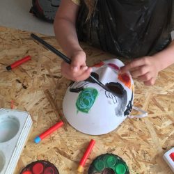 Saturday club, ages 8-14. "Working in 2D and 3D, and usually connecting with nature in some way, we create through modelling from scrap materials, marbling, collagraphs and mono-prints; hula-hoop rug weaving and woven figures with twigs, fabric and wool, plaster-cast statues, quills and oak-gall ink to draw with, papier mache animals, fabulous balls of string from fabric waste and much more! We take time to investigate processes and tools, combining and transforming resources through an experimental and open-ended approach".