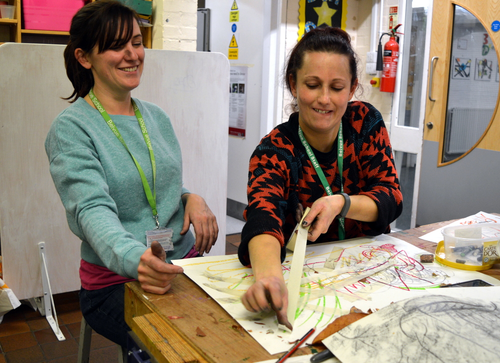 Teachers embarked on an exercise whereby they made marks on paper to have a conversation with a partner. This was a playful and fun exercise and teachers very much enjoyed both the process and outcomes. 
