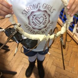 Weekly after school club, Key Stage 2. "Our project this term has been based on Robert Macfarlane’s illustrated book The Lost Words. The children chose an animal or reptile featured in the book and built armatures over several sessions using willow withies, wire and various scrap materials (sourced from Cambridge Community Scrap Store). They then covered the armatures in modroc and will paint and decorate their sculptures this week".