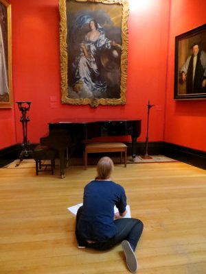Here museum education in the galleries is married with practical, hands-on learning in fine art disciplines including drawing, printmaking, sketchbooks, collage, and sculpture.
