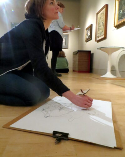 Teachers draw in the 20th Century Gallery in the Fitzwilliam Museum, Cambridge