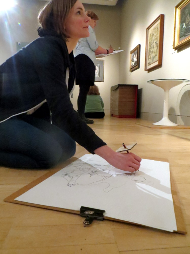 Teachers draw in the 20th Century Gallery in the Fitzwilliam Museum, Cambridge 