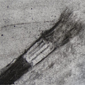 Experiment with charcoal to create drawings of paintbrushes