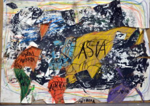 Students were invited to use their previously created monoprints to construct large scale collages inspired by the landscape surrounding the college.  [themify_button style="xlarge block" link="/arts-and-minds-constructing-the-world-with-collage/" color="#78608e" text="#ffffff"]Read More[/themify_button]