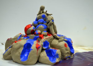 In this session teenagers had an abundance of clay and the freedom to play and manipulate form.