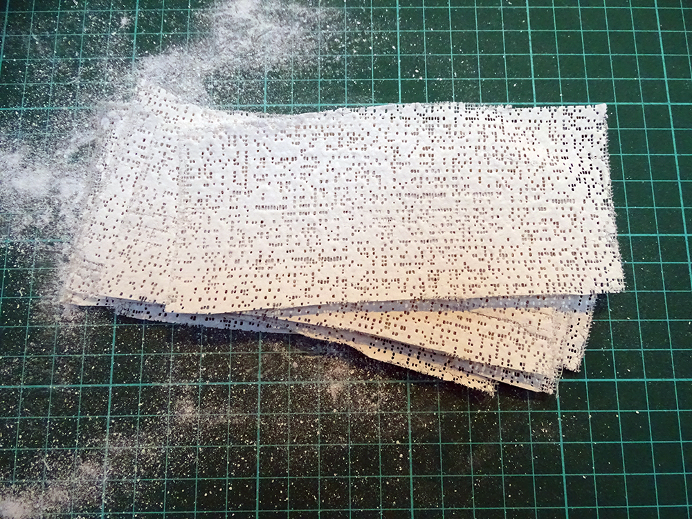 Modroc cut into strips