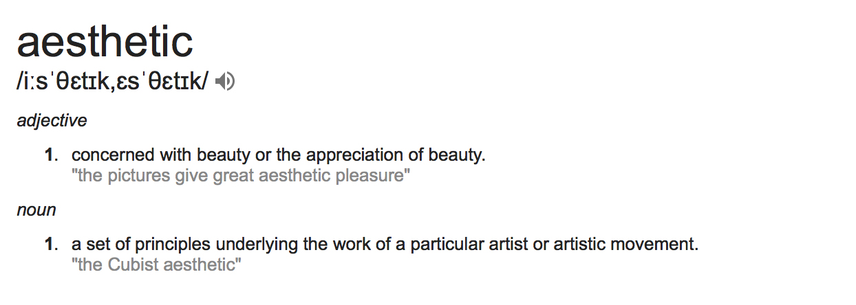 asthetic definition