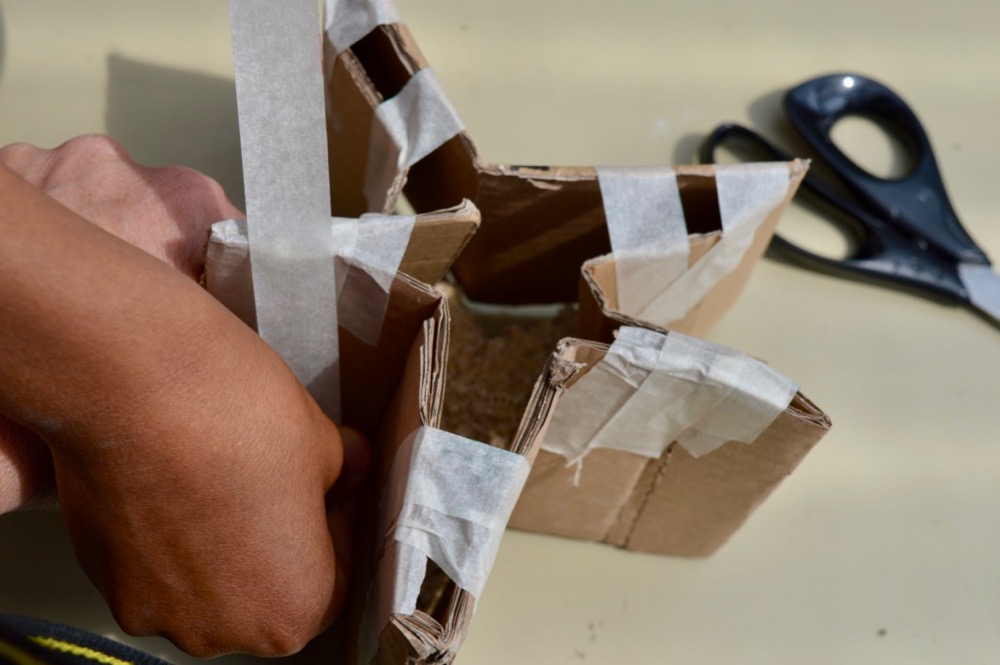 Making form and getting the cardboard into shape - SC Ridgefield