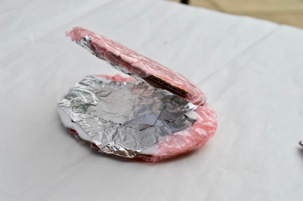Sea shell made with waste packaging and mixed media - SC Ridgefield